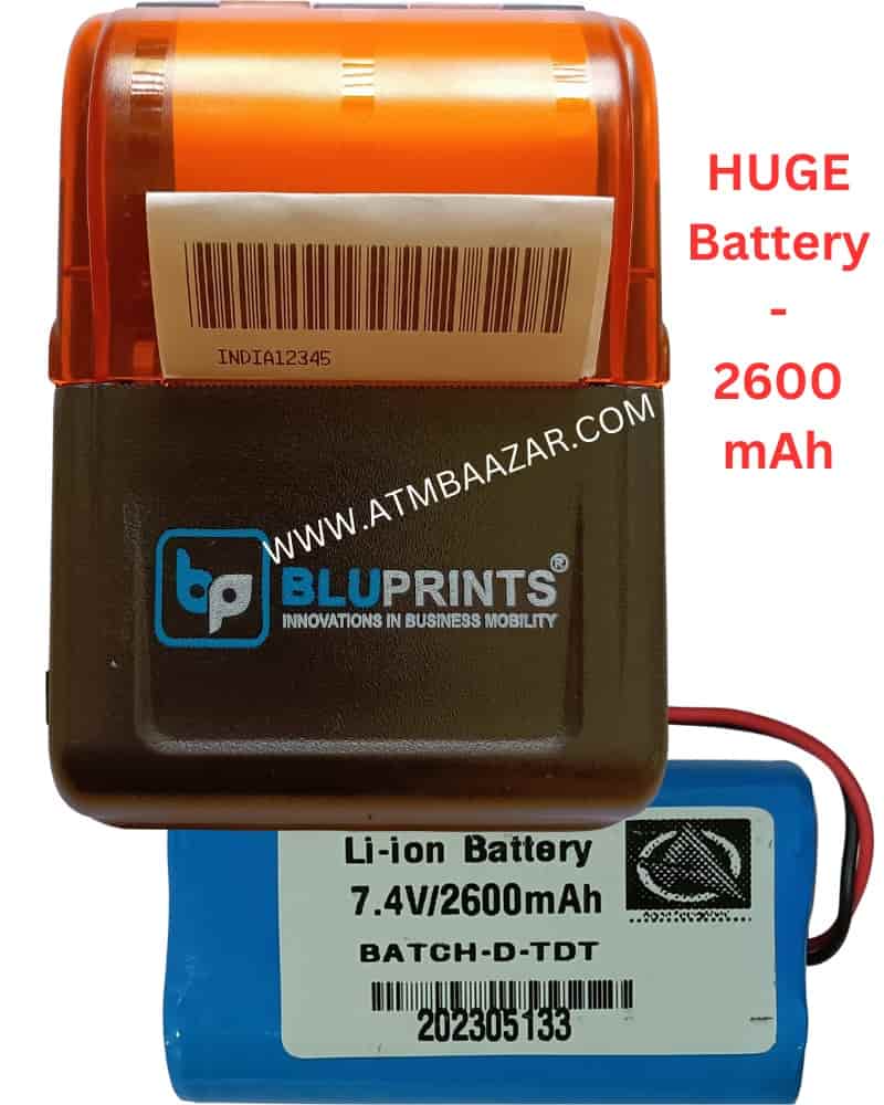 BluPrints Sampann 2-inch 58mm Bluetooth Thermal Printer with 2600mAh Battery